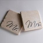 Mr & Mrs stone coasters