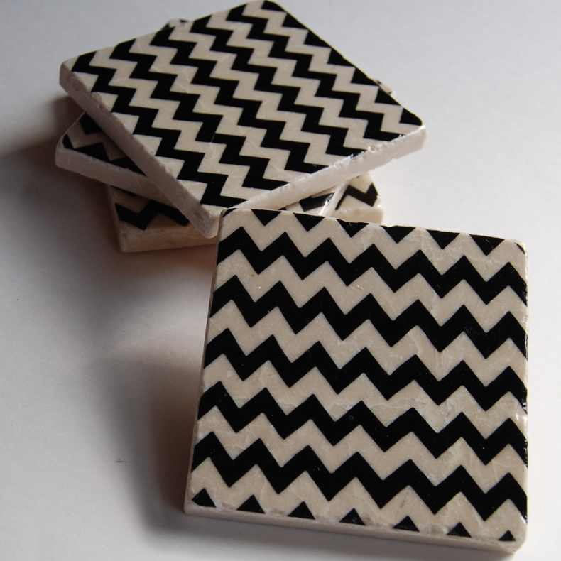 Black Chevron coasters