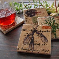 Vintage Botanicals coaster set