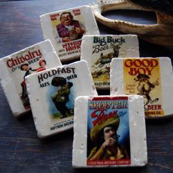 Vintage Beer Lable stone coasters