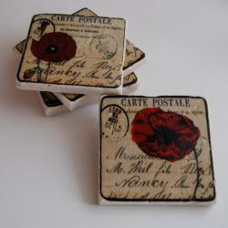 Red Poppies coasters